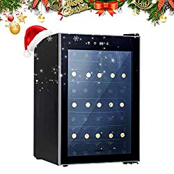KUPPET 36 Bottle Wine Cooler, Counter Top Wine Cellar/Chiller with Digital Temperature Display, Compressor Freestanding Single Zone Refrigerator for Red and White Wines (Metal shelf)