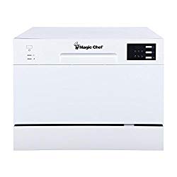 Magic Chef Energy Star 6-Place Setting MCSCD6W5 6 Plate Countertop Dishwasher, White