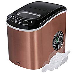 Northair Portable Ice Maker Machine Counter Top with 26lbs Daily Capacity, Stainless Steel Compact Ice Cube Makers for RV Camping Home Kitchen Office HZB-12/SA (Copper)