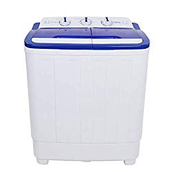 ROVSUN 16.6LBS Portable Washing Machine w/Twin Tub Electric Compact Mini Washer, Energy/Space Saving, Laundry Spin Cycle w/Hose, Perfect for Home RV Camping Dorms College