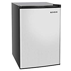 ROVSUN 3.0 CU.FT Upright Freezer with Reversible Stainless Steel Single Door, 2 Shelves (3.0 cu.ft.)