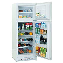 SMETA 110V/Gas Propane Refrigerator Fridge Up Freezer,9.4 cu ft,White