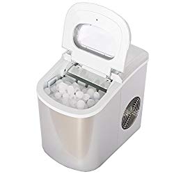SMETA Portable Compact Ice Maker Machine Counter Top Produce 26lb/day,Silver