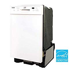 SPT SD-9254W: Energy Star 18 w/Heated Drying – White Built-in Dishwasher, Gray