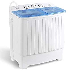 SUPER DEAL 5th Generation Mini Compact Twin Tub Washing Machine 17.6lbs Washer and Spinner 2IN1 Ideal for Dorms, Apartments, RV, Camping