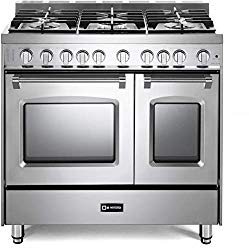 Verona Prestige Series VPFSGG365DSS 36 inch All Gas Range 5 Sealed Burners Double Oven Turbo Convection Stainless Steel
