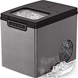Vremi Countertop Ice Maker – Ice Cubes Ready in 9 Minutes – Makes 26 Pounds Ice in 24 hrs – Perfect for Water Bottles, Mixed Drinks – Portable Stainless Steel Ice Maker with Ice Scoop and Basket