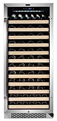 Whynter BWR-1002SD 100 Built-in or Freestanding Stainless Steel Compressor Large Capacity Wine Refrigerator Rack for Open Bottles and LED Display, One Size, Black
