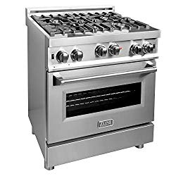ZLINE 30 in. Professional 4.0 cu. ft. 4 Gas on Gas Range in Stainless Steel (RG30)