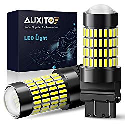 3157 LED Reverse Light Bulbs, AUXITO 1400 Lumens 4014 102-SMD 3056 3156 3057 4157 LED Bulbs with Projector for Backup Reverse Lights Tail Brake Signal Lights, 6000K Xenon White