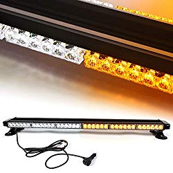 38” 78 LED 7 Flash Mode Traffic Advisor Four Side Rooftop Emergency Hazard Warning Strobe Light with Four Strong Magnetic Base, 78W, IP65 Waterproof for Snow Plow, Trucks or Construction Vehicles