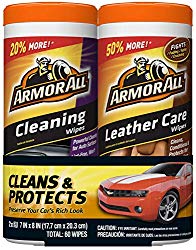 Armor All Cleaning and Leather Care Wipes, 30 Count Each (Pack of 2)