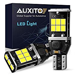 AUXITO 912 921 LED Backup Light Bulbs High Power 2835 15-SMD Chipsets Error Free T15 906 W16W for Back Up Lights Reverse Lights, 6000K White (Upgraded, Pack of 2)