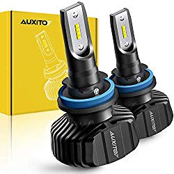 AUXITO H11 H8 H9 LED Headlight Bulb Fanless All-in-one Conversion Kit 9000 Lumens High Low Beam Headlights Fog Lights 6500K Xenon White, Pack of 2