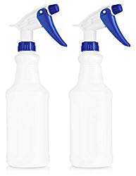 BAR5F Plastic Spray Bottles, Leak Proof, Empty 16 oz. Value Pack of 2 for Chemical and Cleaning Solutions, Adjustable Head Sprayer Fine to Stream