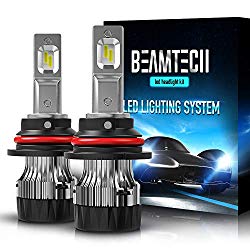 BEAMTECH 9007 LED Headlight Bulb,30mm Heatsink Base CSP Chips 10000 Lumens Hi/Lo 6500K Xenon White Extremely Super Bright Conversion Kit of 2