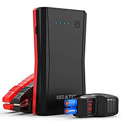 BEATIT B10 QDSP 800A Peak 12V Portable Car Lithium Jump Starter (up to 7.2L Gas or 5.5L Diesel Engine) Battery Booster Phone Charger Power Pack with Intelligent Jumper Cables