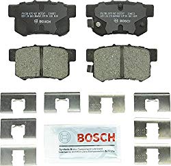 Bosch BC537 QuietCast Premium Ceramic Disc Brake Pad Set For: Acura CL, CSX, ILX, RSX, TL, TSX, Vigor; Honda Accord, Civic, CR-Z, Prelude, S2000; Suzuki Kizashi, SX4, Rear