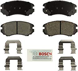 Bosch BE924H Blue Disc Brake Pad Set with Hardware for Select Buick, Cadillac, Chevrolet, GMC, Hyundai, Kia, and Saab Cars and SUVs – FRONT
