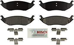 Bosch BE967H Blue Disc Brake Pad Set with Hardware for Select Chrysler, Dodge, and RAM Trucks, SUVs, and Vans – REAR