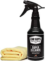 CarGuys Super Cleaner – Effective All Purpose Cleaner – Best for Leather Vinyl Carpet Upholstery Plastic Rubber and Much More! – 18 oz Kit