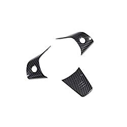 CoolKo Steering Wheel Carbon Fiber Pattern Decoration Covers Compatible with Model 3 – Black [3 Pieces]