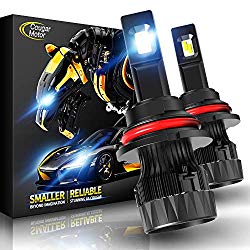 Cougar Motor X-Small 9007 LED Headlight Bulb, 10000Lm 6500K (Hi/Lo) All-in-One Conversion Kit – Cool White CREE, 360°Adjustable Beam