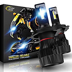 Cougar Motor X-Small H4 LED Headlight Bulb, 10000Lm 6500K (9003 Hi/Lo) All-in-One Conversion Kit – Cool White CREE