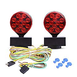 CZC AUTO 12V LED Magnetic Towing Light Kit for Boat Trailer RV Truck -Magnetic Strength 55 Pounds
