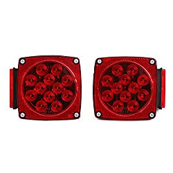 CZC AUTO 12V LED Submersible Left and Right Trailer Lights Stop Tail Turn Signal Lights for Under 80 Inch Boat Trailer Truck RV Marine-Replacement for Your Incandescent Bulb Units