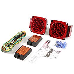 CZC AUTO 12V LED Submersible Trailer Tail Light Kit for Under 80 Inch Boat Trailer RV Marine (Exclusive Trailer Light kit)