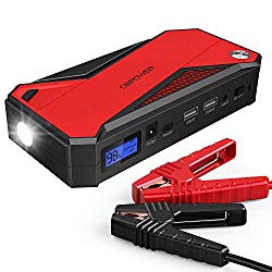 DBPOWER 600A 18000mAh Portable Car Jump Starter (up to 6.5L Gas, 5.2L Diesel Engine) Battery Booster and Phone Charger with Smart Charging Port (Black/Red)