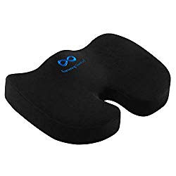 Everlasting Comfort Seat Cushion for Office Chair – Tailbone Pain Relief Cushion – Coccyx Cushion – Sciatica Pillow for Sitting (Black)