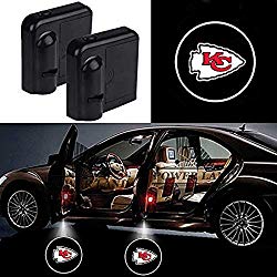 For Kansas City Chiefs Car Door Led Welcome Laser Projector Car Door Courtesy Light Suitable Fit for all brands of cars(Kansas City Chiefs)