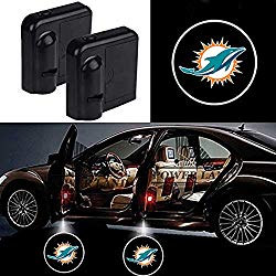 For Miami Dolphins Car Door Led Welcome Laser Projector Car Door Courtesy Light Suitable Fit for all brands of cars(Miami Dolphins)