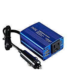 Foval 150W Power Inverter DC 12V to 110V AC Converter with 3.1A Dual USB Car Charger