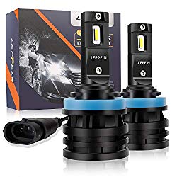 H11/H8/H9 LED Headlight Bulbs leppein S Series Low Beam/Fog Light 12xCREE Chips 6500K 6000LM Cool White Halogen Replacement-1 Pair