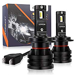 H7 LED Headlight Bulbs leppein S Series High Beam/Low Beam/Fog Light 12xCREE Chips 6500K 6000LM Cool White Halogen Replacement-1 Pair
