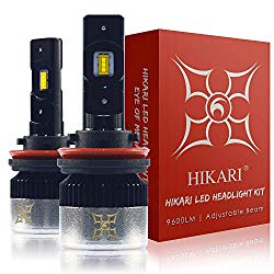 HIKARI LED Headlight Bulbs Conversion Kit- H11(H8, H9), 2019 New Gen of HIKARI, Adjustable Beam, 9600lm 6K Cool White