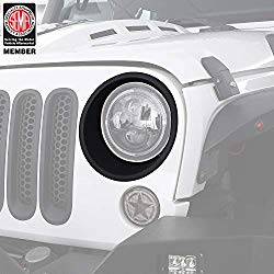 Hooke Road Matte Black Headlight Bezels Headlight Cover Trim for 2007-2015 Jeep Wrangler JK & Wrangler Unlimited