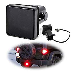 iJDMTOY 35-035-Smoked Dark Smoke Lens Tail/Brake Light for Truck SUV Trailer Class 3/4/5 2-Inch Towing Hitch Receiver, Powered by 15 Super Bright Red LED Bulbs
