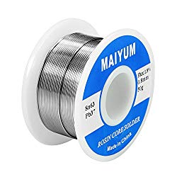 MAIYUM 63-37 Tin Lead Rosin Core Solder Wire for Electrical Soldering (0.8mm 50g)