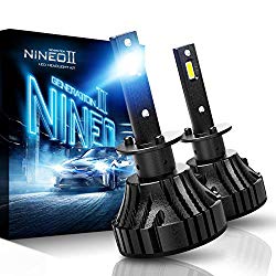 NINEO H1 LED Headlight Bulbs | CREE Chips 12000Lm 6500K Extremely Bright All-in-One Conversion Kit | 360 Degree Adjustable Beam Angle