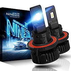 NINEO H13 9008 LED Headlight Bulbs – CREE Chips – 12000Lm 6500K Extremely Bright All-in-One Conversion Kit,360 Degree Adjustable Beam Angle
