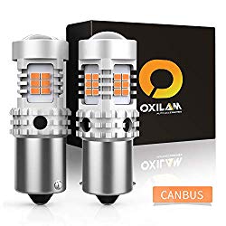 OXILAM BA15S 7506 1156 LED Turn Signal Light Bulb with Build-in Load Resistor CANBUS Error Free 2200K Amber Yellow 2800LM for 1156A 1003 1141 P21W Bulb Replacement (2PCS)