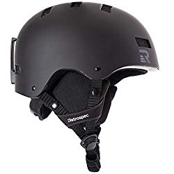 Retrospec Traverse H1 Ski & Snowboard Helmet, Convertible to Bike/Skate, Matte Black, Medium (55-59cm)