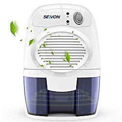 SEAVON New Electric 2020 Mini Dehumidifier, 1500 Cubic Feet (170 sq ft) Portable and Compact 500ml (16 oz) Capacity Quiet Mini Dehumidifiers for Basement, Bedroom, Bathroom, RV, Closet, Auto Shut Off
