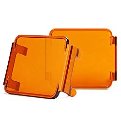Swatow Industries 3 Inch Amber LED Pod Covers 2PCS Square LED Light Bar Covers LED Cube Covers Protective Polycarbonate Light Bar Lens Covers