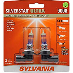 SYLVANIA – 9006 SilverStar Ultra – High Performance Halogen Headlight Bulb, High Beam, Low Beam and Fog Replacement Bulb, Brightest Downroad with Whiter Light, Tri-Band Technology (Contains 2 Bulbs)