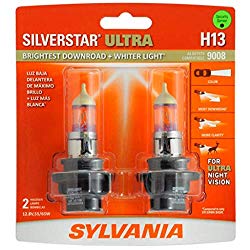SYLVANIA – H13 SilverStar Ultra – High Performance Halogen Headlight Bulb, High Beam, Low Beam and Fog Replacement Bulb, Brightest Downroad with Whiter Light, Tri-Band Technology (Contains 2 Bulbs)